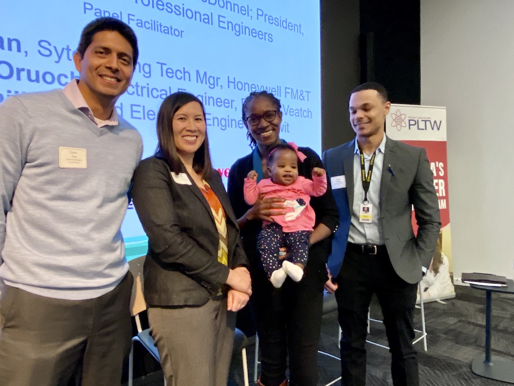 A panel of four professionals speaks about diversity