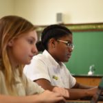 Computer science students at work