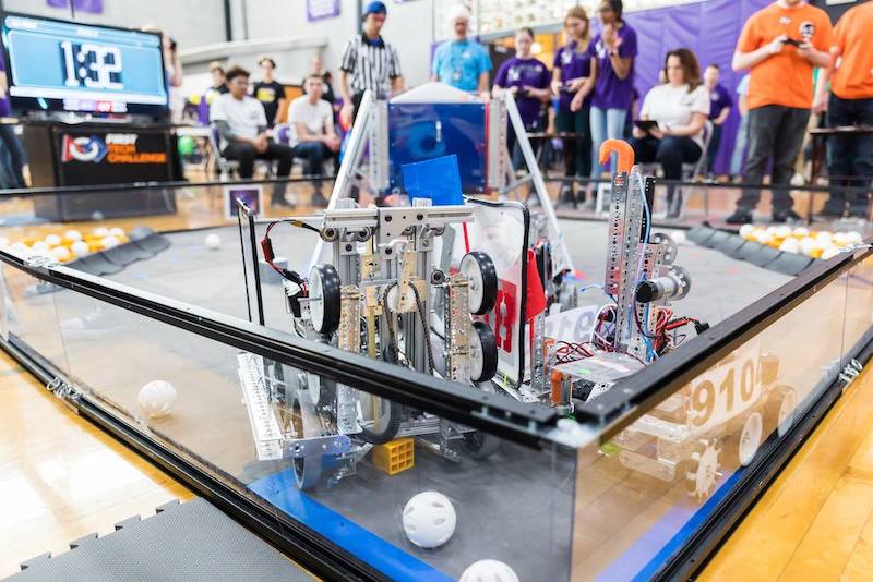 FIRST Tech Challenge robot in action